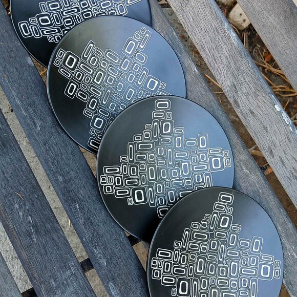 MCM Styled Conrad Night Designer SALAD PLATES/BOWLS by Tabletops Gallery - Picture 8 of 13